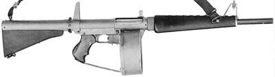 Atchisson assault shotgun (прототип 1972 года) с 20-зарядным барабанным магазином